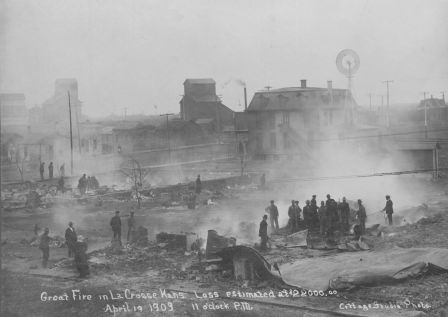 Main Street Fire in LaCrosse - 1909